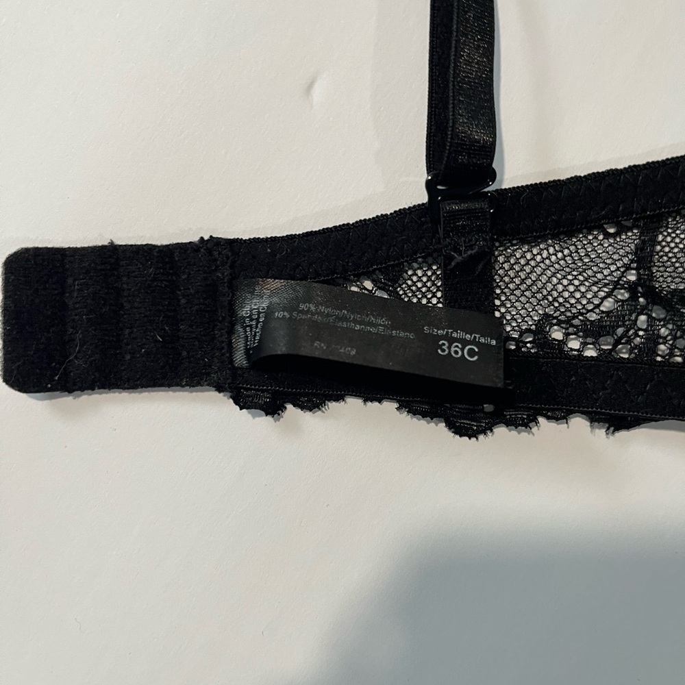 Lace Push-Up Bra with Underwire - Black - Picture 4 of 5